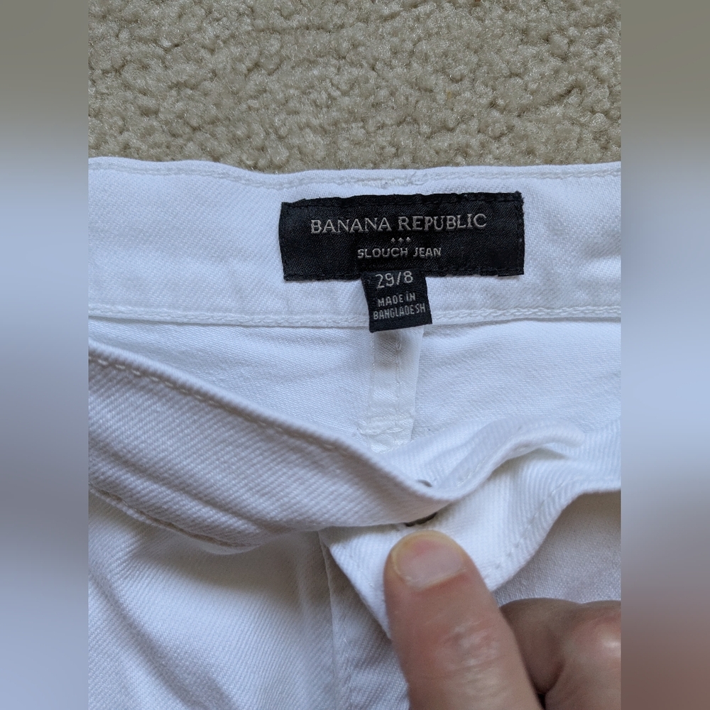 Banana Republic White Slouch Jeans 8